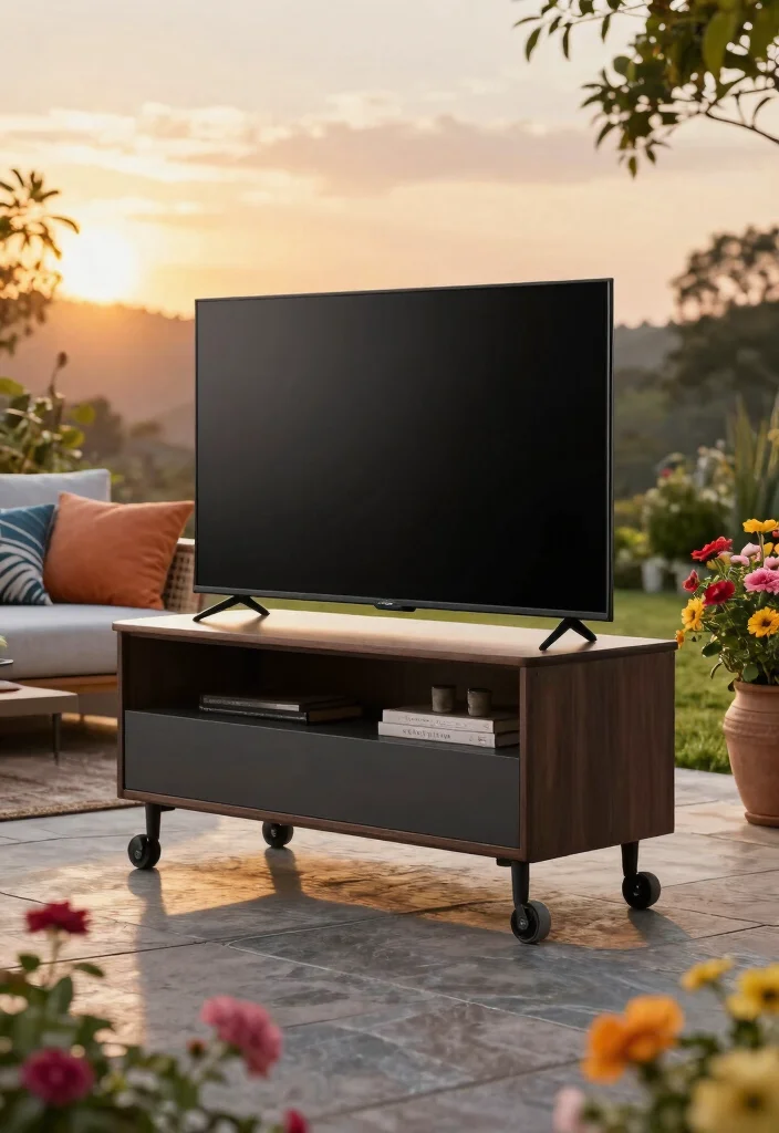 12 Outdoor TV Ideas That Protect Your Screen From Weather - 2. Outdoor Television Caddies 1