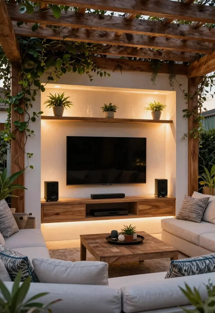 12 Outdoor TV Ideas That Protect Your Screen From Weather - 3. Built-In Outdoor TV Niches 1