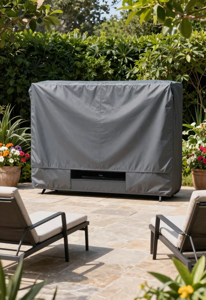 12 Outdoor TV Ideas That Protect Your Screen From Weather - 5. Protective Weatherproof Covers 1