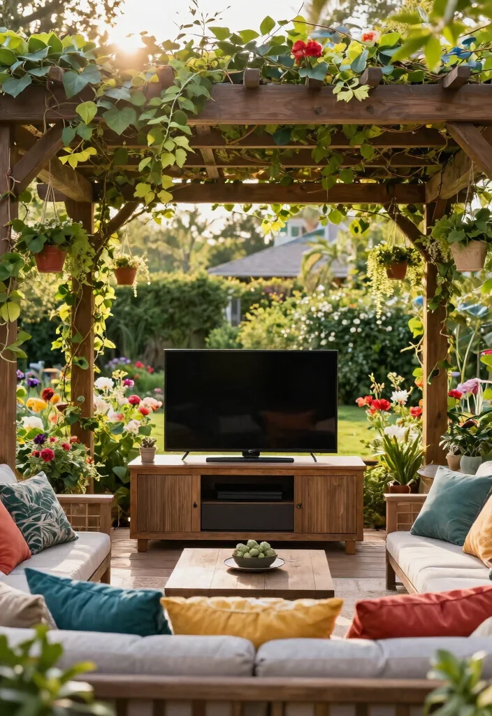 12 Outdoor TV Ideas That Protect Your Screen From Weather - 6. Outdoor Shade Solutions 1
