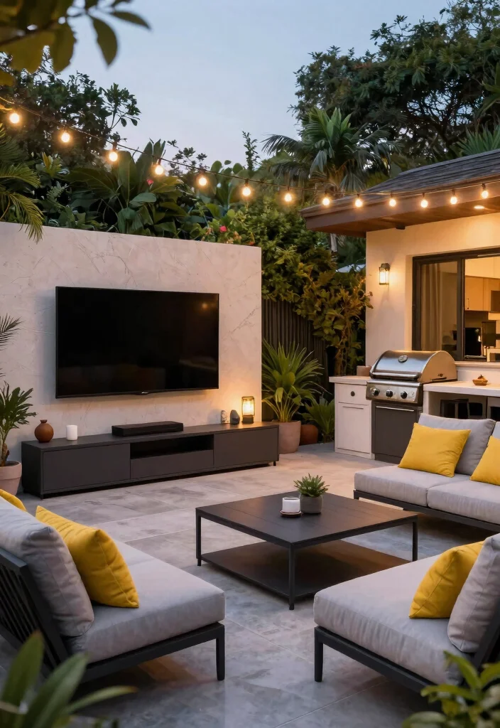 12 Outdoor TV Ideas That Protect Your Screen From Weather - 8. Customized Outdoor Entertainment Zones 1
