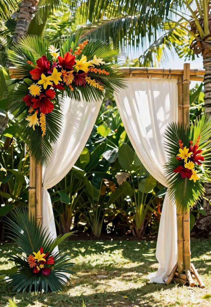 12 Outdoor Wedding Arch Ideas That Stay Up Without Staking - 9. Bamboo Arch 1