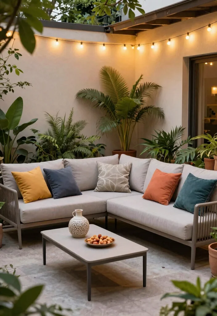 12 Patio Seating Ideas for Small Spaces That Seat Six Comfortably - 3. Outdoor Sofas with Sectional Design 1