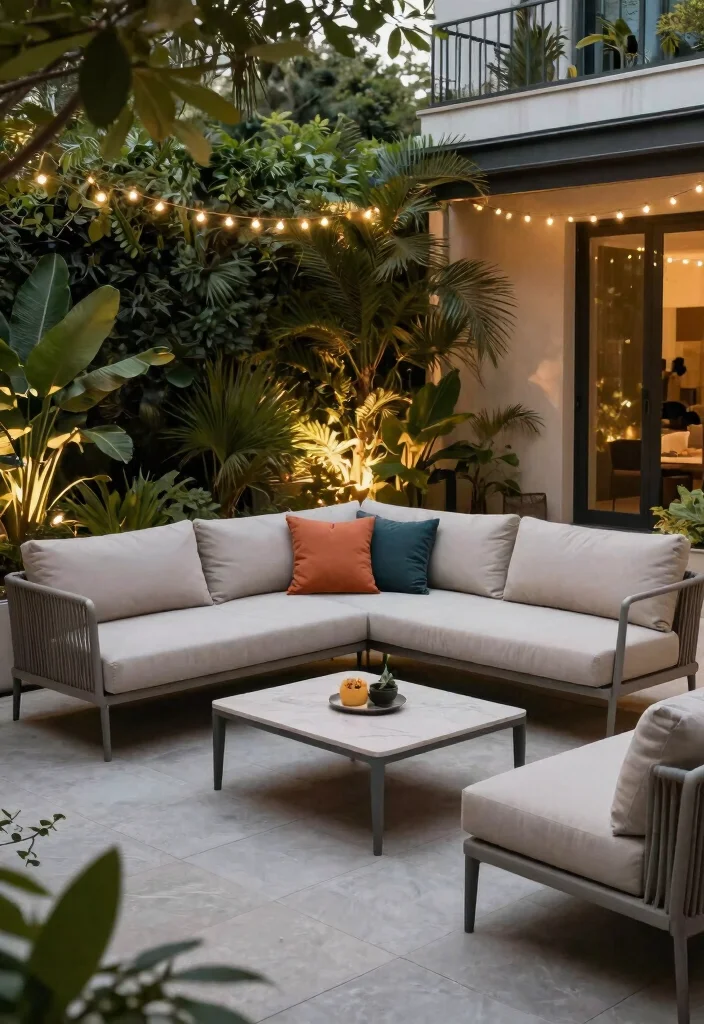 12 Patio Seating Ideas for Small Spaces That Seat Six Comfortably - 8. Slim-line Sofa Sets 1