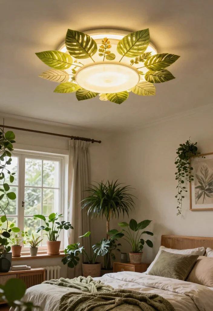 14 Bedroom Ceiling Lamps That Give Soft Light Without Glare - 10. Botanical Inspired Fixtures 1