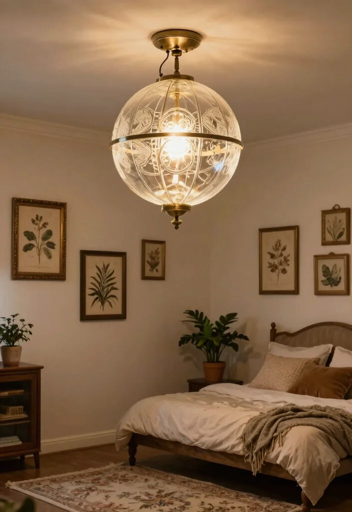 14 Bedroom Ceiling Lamps That Give Soft Light Without Glare - 3. Vintage Glass Globes 1