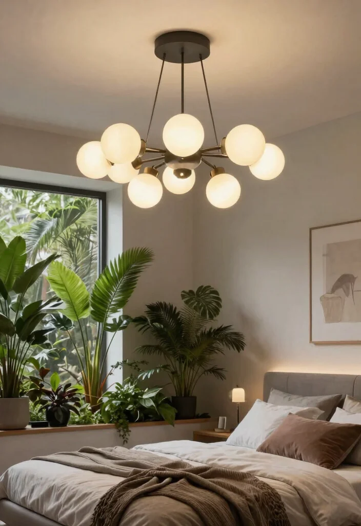 14 Bedroom Ceiling Lamps That Give Soft Light Without Glare - 9. Modern Clustered Lights 1