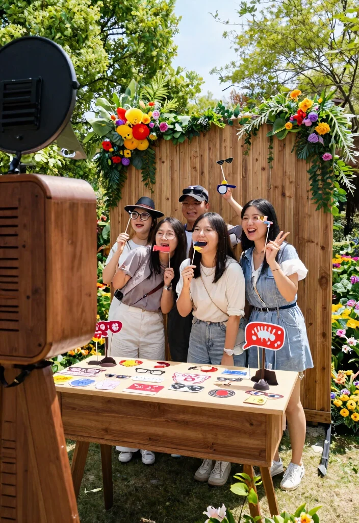 14 Birthday Decoration Ideas Outdoor That Stay Put in Breeze - 10. Creative Photo Booths 1