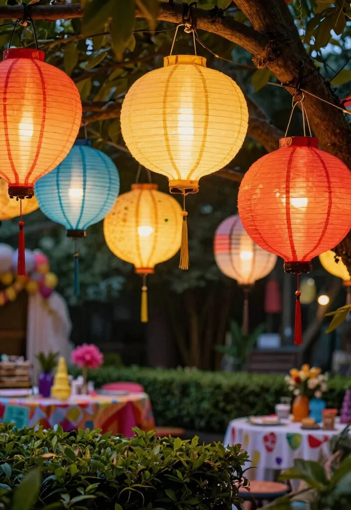 14 Birthday Decoration Ideas Outdoor That Stay Put in Breeze - 12. Strong Paper Lanterns 1