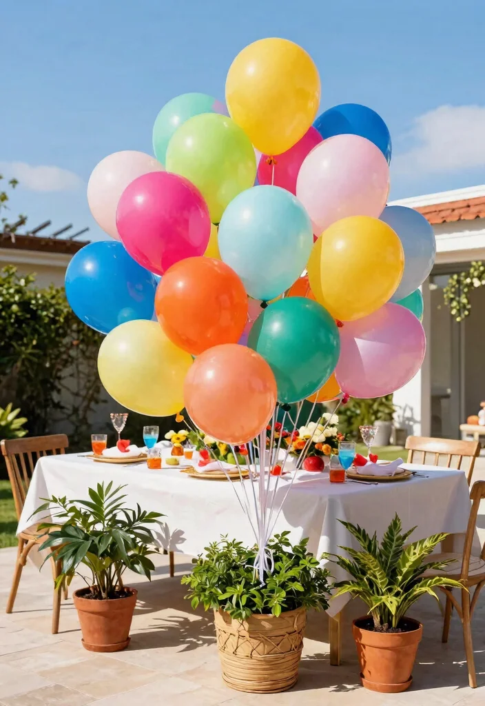 14 Birthday Decoration Ideas Outdoor That Stay Put in Breeze - 4. Eco-Friendly Balloon Bouquets 1