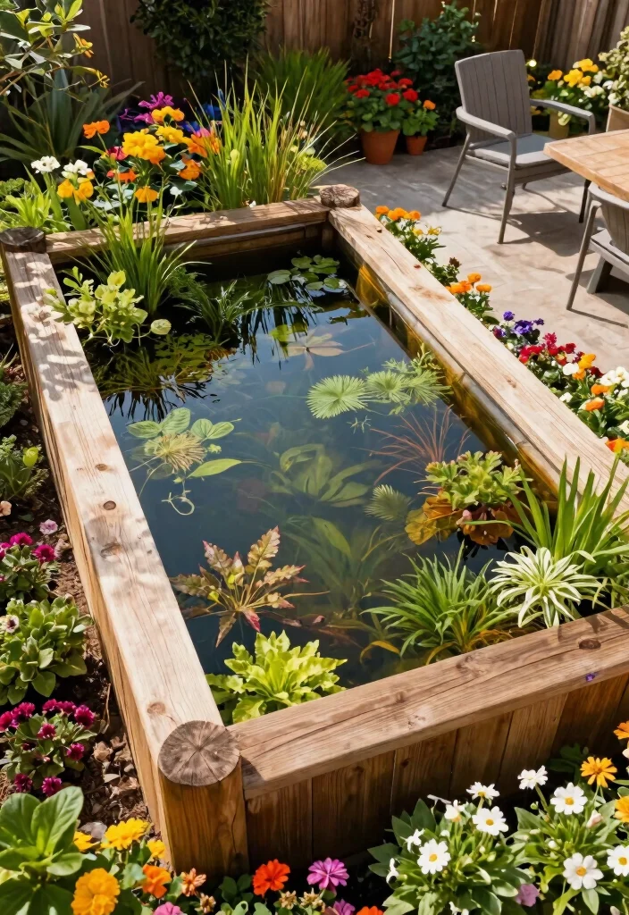14 Estanque de Patio Que Funciona Sin Electricidad ni Filtros Caros - 11. The Raised Bed Pond 1