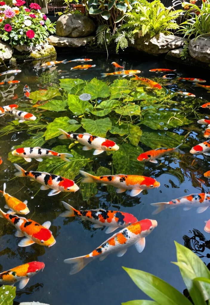 14 Estanque de Patio Que Funciona Sin Electricidad ni Filtros Caros - 13. The Colorful Fish Pond 1