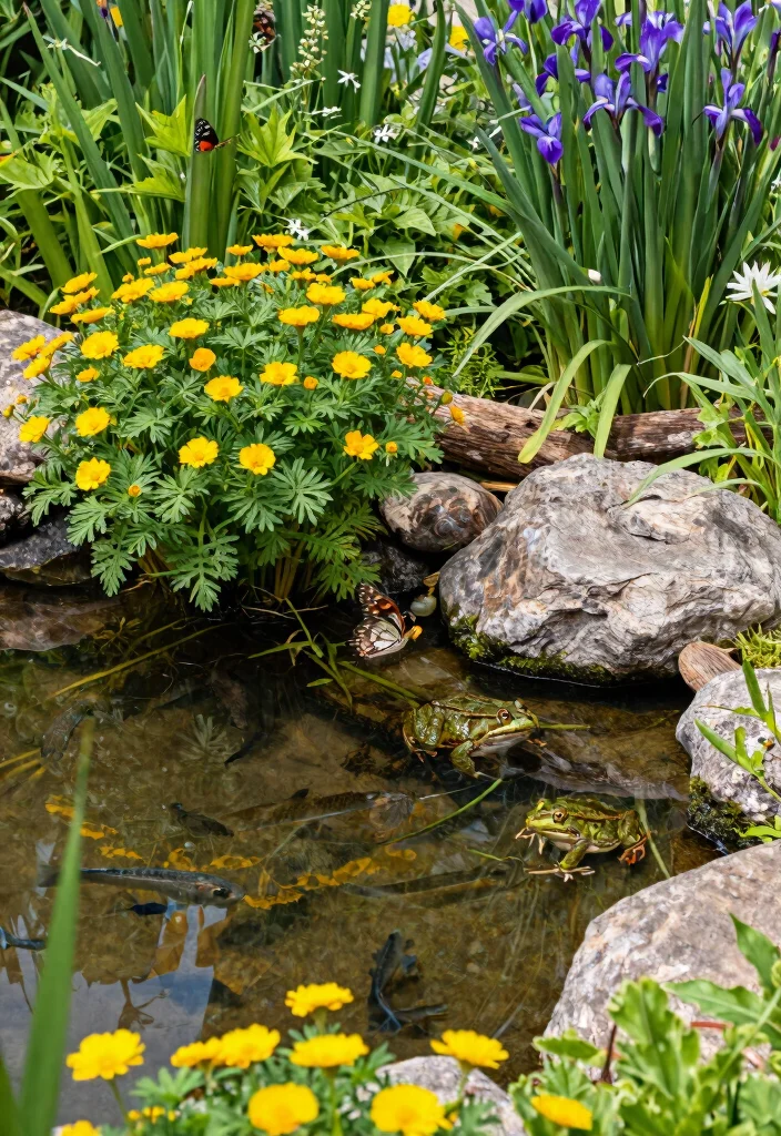 14 Estanque de Patio Que Funciona Sin Electricidad ni Filtros Caros - 8. The Wildlife-Friendly Pond 1