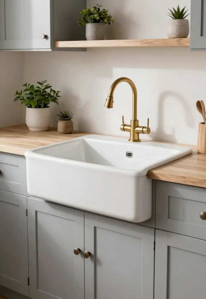 14 Farmhouse Sink Kitchen Ideas for Small Spaces and Tight Budgets - 4. Go for an Apron Front Design 1