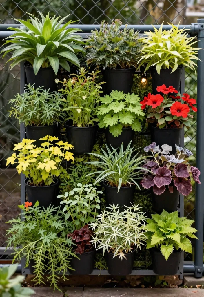 14 Fence Panels Ideas That Hide Ugly Chain Link for Good - 10. Vertical Garden Systems 1