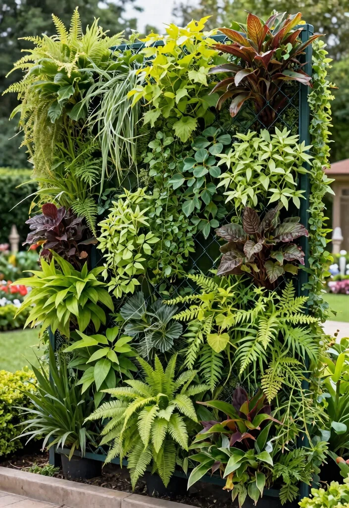 14 Fence Panels Ideas That Hide Ugly Chain Link for Good - 13. Green Walls with Live Plants 1