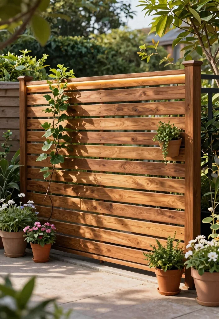 14 Fence Panels Ideas That Hide Ugly Chain Link for Good - 2. Wooden Slatted Privacy Fences 1