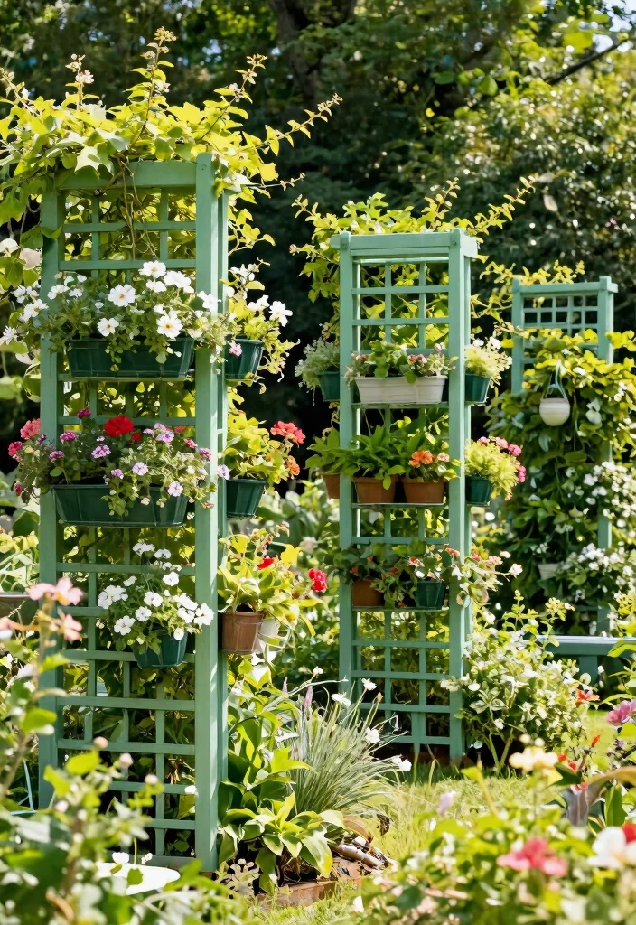 14 Fence Panels Ideas That Hide Ugly Chain Link for Good - 6. Trellis Panels for Vertical Gardening 1