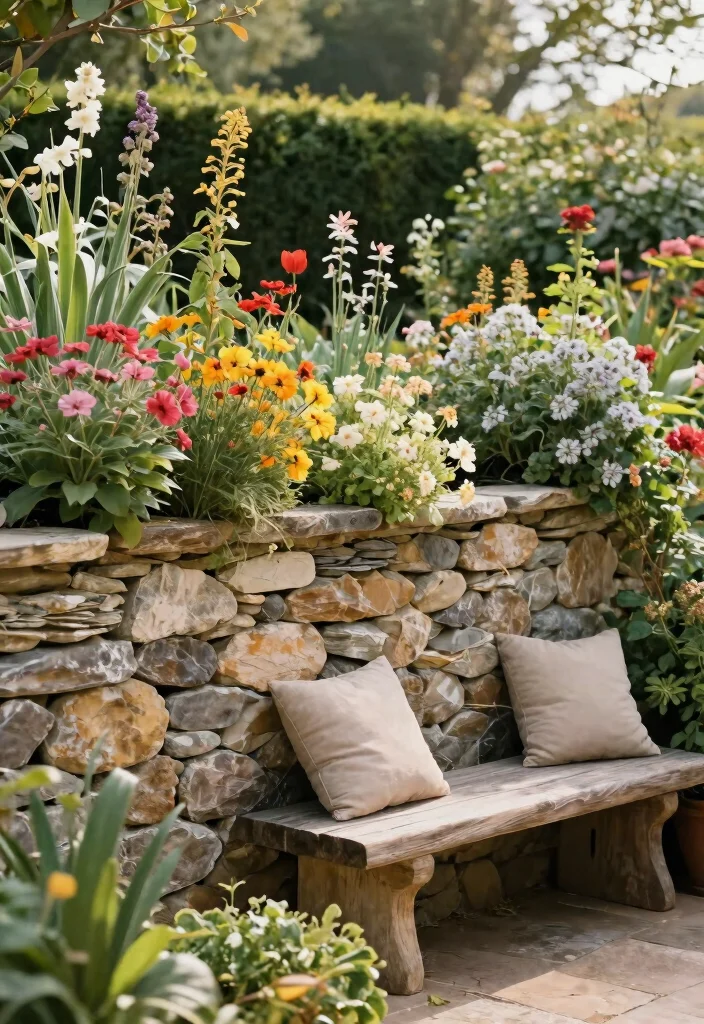 14 Fence Panels Ideas That Hide Ugly Chain Link for Good - 8. Natural Stone Walls 1