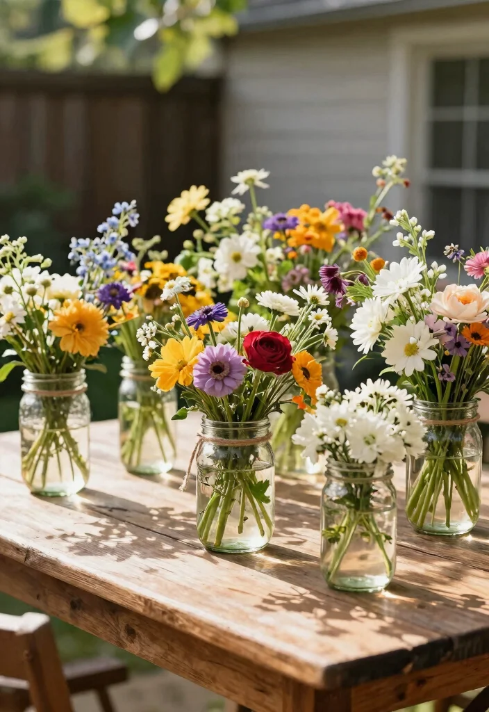 14 Outdoor Flower Pot Ideas for Patio Container Gardening on a Budget - 10. Mason Jar Flower Pots 1