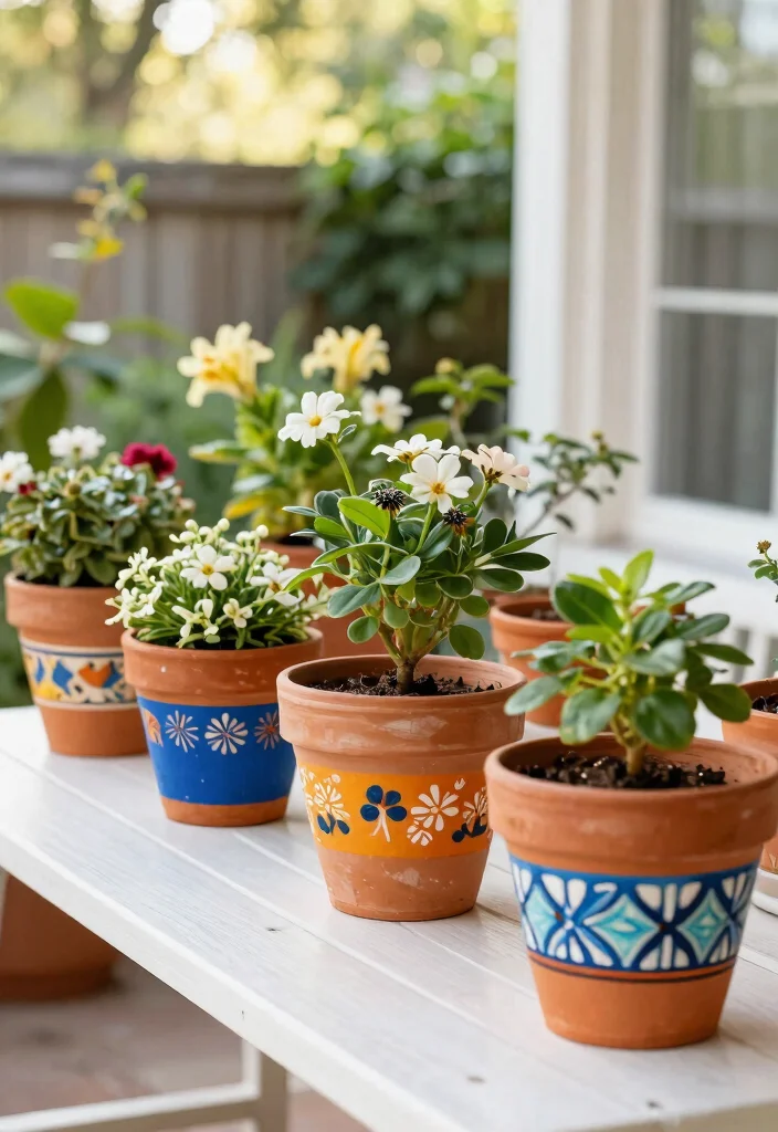 14 Outdoor Flower Pot Ideas for Patio Container Gardening on a Budget - 3. Terracotta Pot Makeover 1