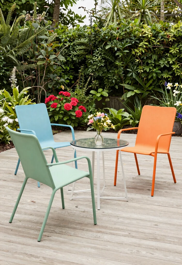 14 Outdoor Lounge Chair Ideas That Dry Fast After Rain - 11. Minimalist Sling Chairs 1