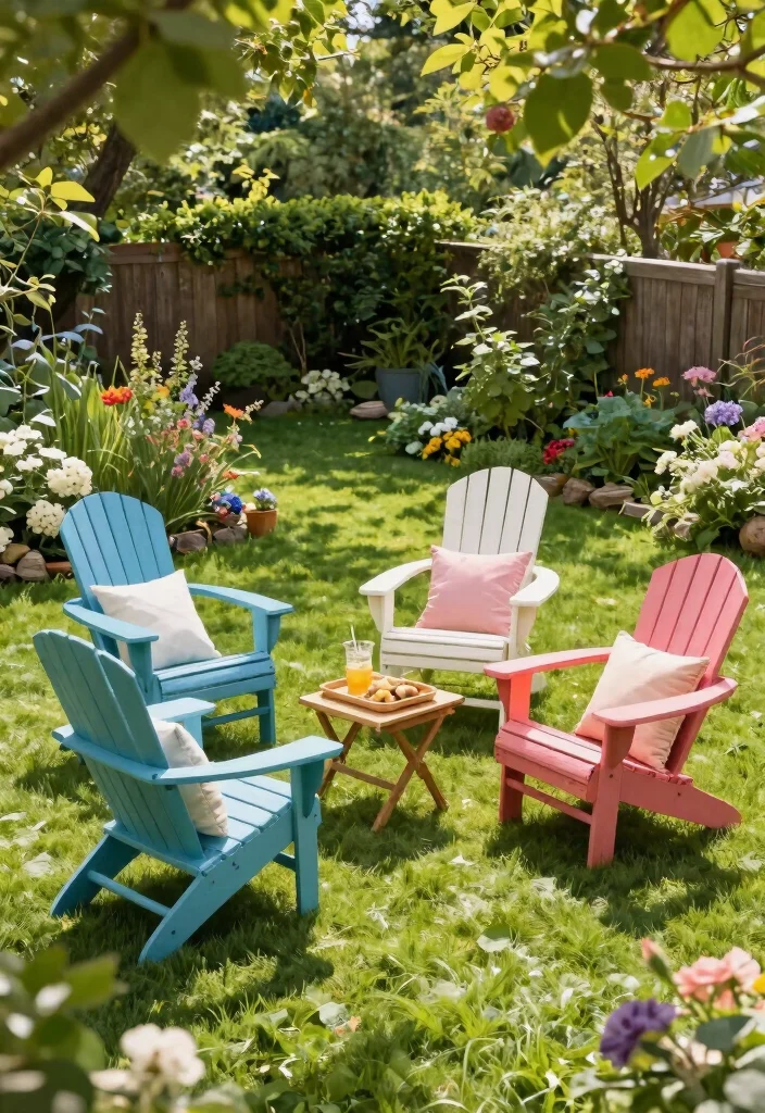 14 Outdoor Lounge Chair Ideas That Dry Fast After Rain - 8. Cozy Adirondack Chairs 1