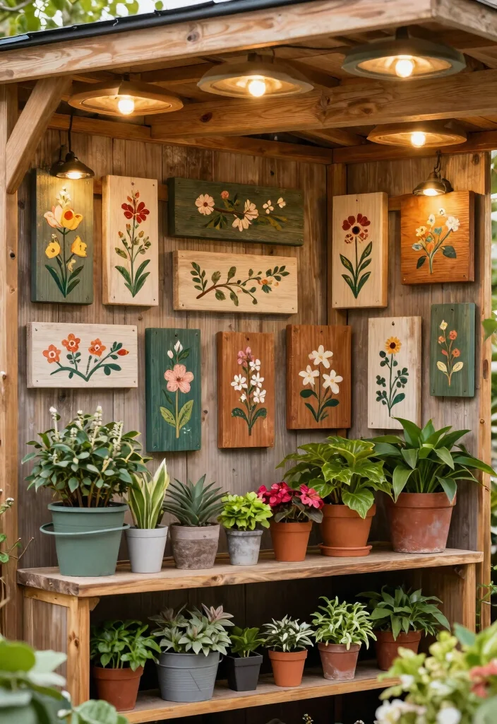 14 Rustic Ceiling Light Ideas That Work on a Tight Budget - 12. Painted DIY Wooden Plaques 1