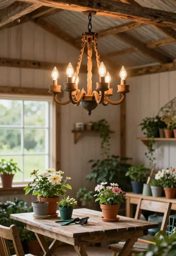 14 Rustic Ceiling Light Ideas That Work on a Tight Budget - 7. Farmhouse-Style Chandeliers 1