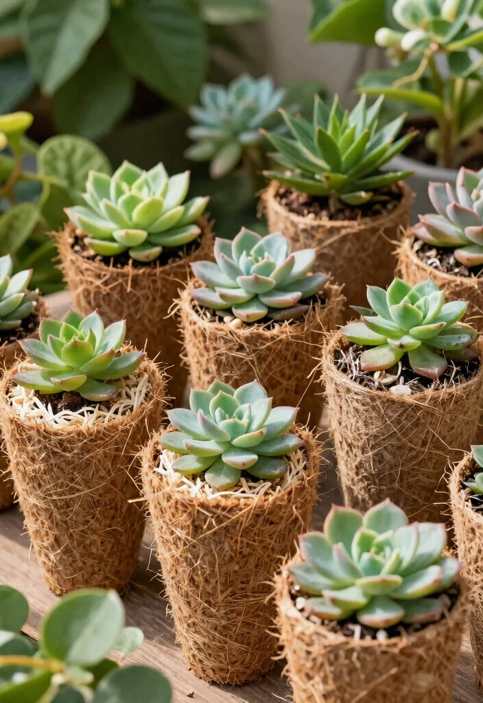 14 Succulent Planter Ideas That Drain Properly and Don't Rot - 10. Eco-Friendly Biodegradable Planters 1