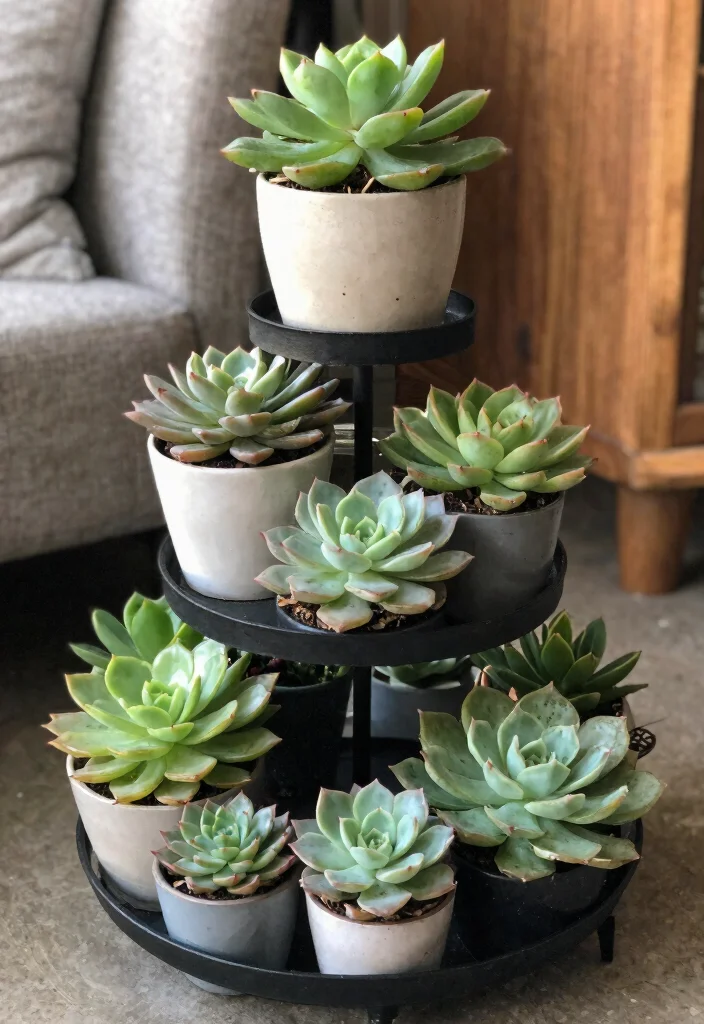 14 Succulent Planter Ideas That Drain Properly and Don't Rot - 14. Multi-Tiered Plant Stands 1