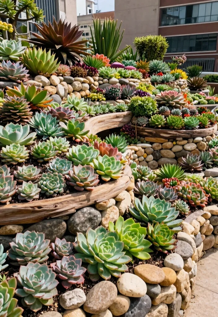 14 Succulent Planter Ideas That Drain Properly and Don't Rot - 7. Terraced Succulent Gardens 1