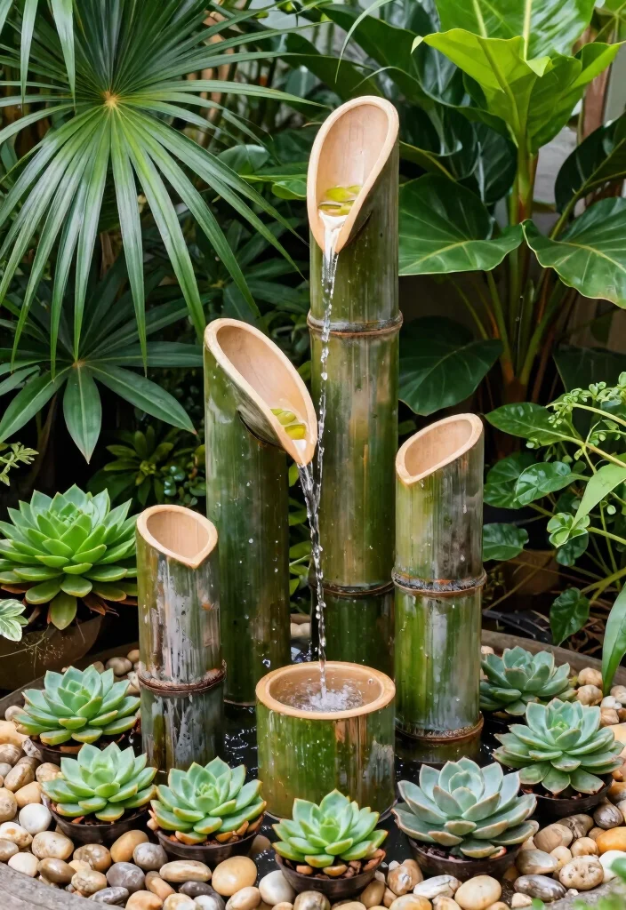 14 Tabletop Water Fountain Ideas That Run Quiet Indoors - 1. Bamboo Cascade Fountain 1