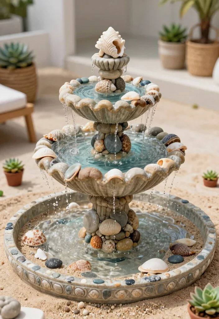 14 Tabletop Water Fountain Ideas That Run Quiet Indoors - 12. Shell Fountain 1