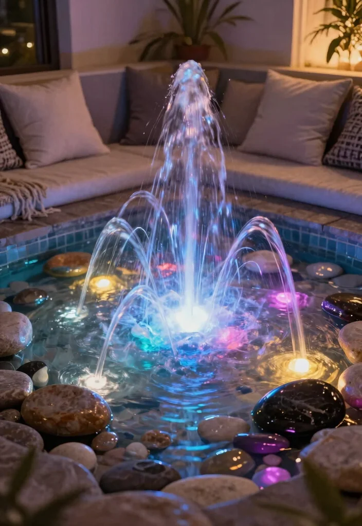 14 Tabletop Water Fountain Ideas That Run Quiet Indoors - 13. LED Light Fountain 1