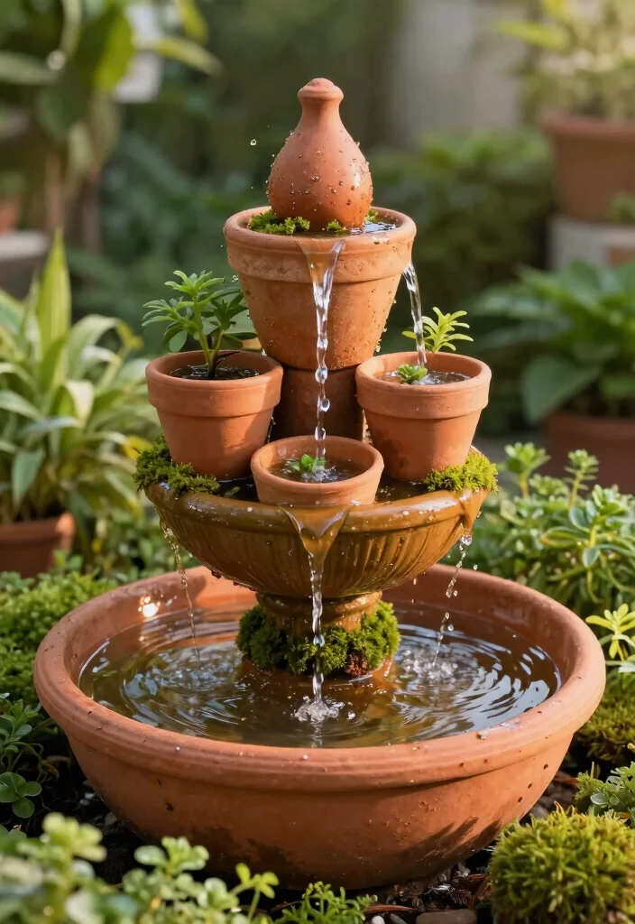 14 Tabletop Water Fountain Ideas That Run Quiet Indoors - 6. Terracotta Pot Fountain 1
