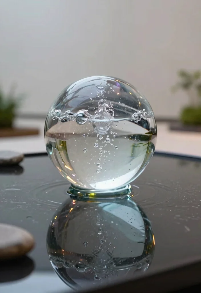 14 Tabletop Water Fountain Ideas That Run Quiet Indoors - 7. Glass Sphere Fountain 1