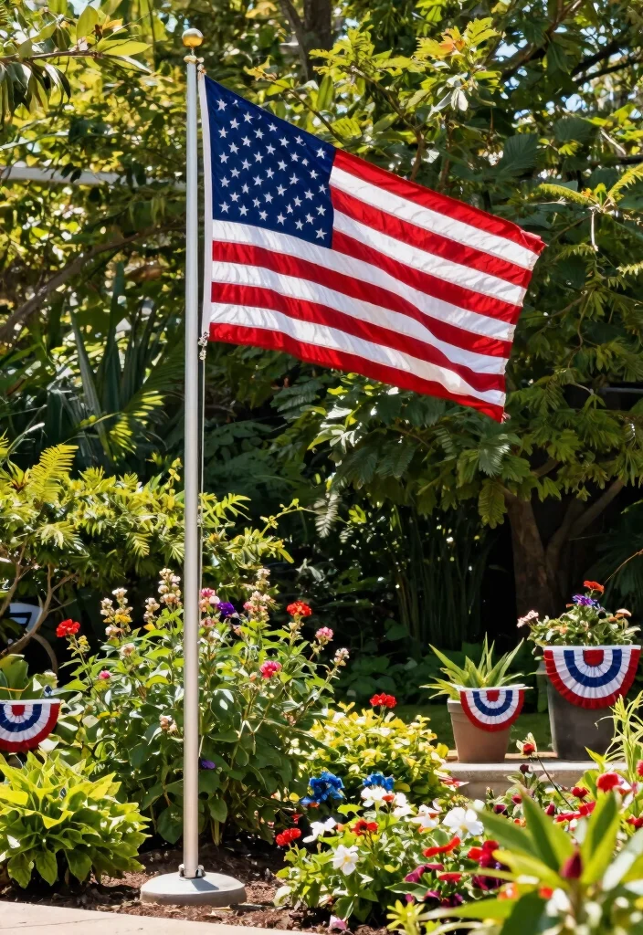 15 4th of July Decorations Outdoor Ideas That Stay Put in Wind - 1. Sturdy Flag Poles 1