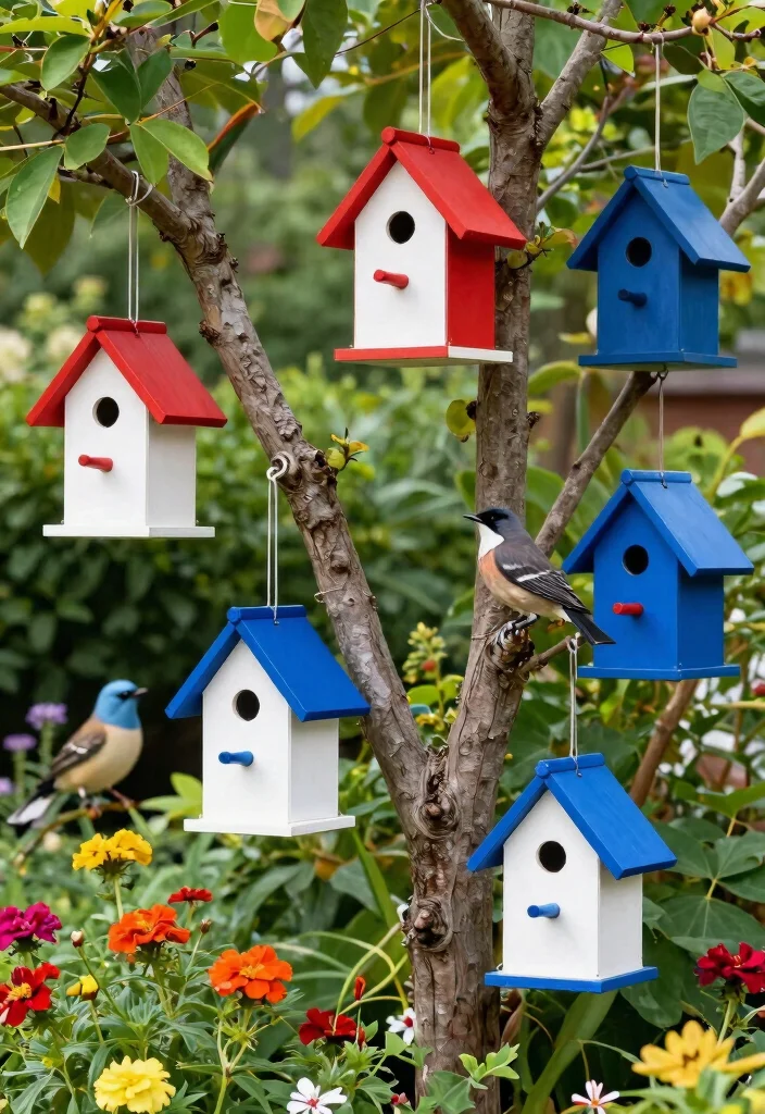 15 4th of July Decorations Outdoor Ideas That Stay Put in Wind - 10. Strong Birdhouses 1