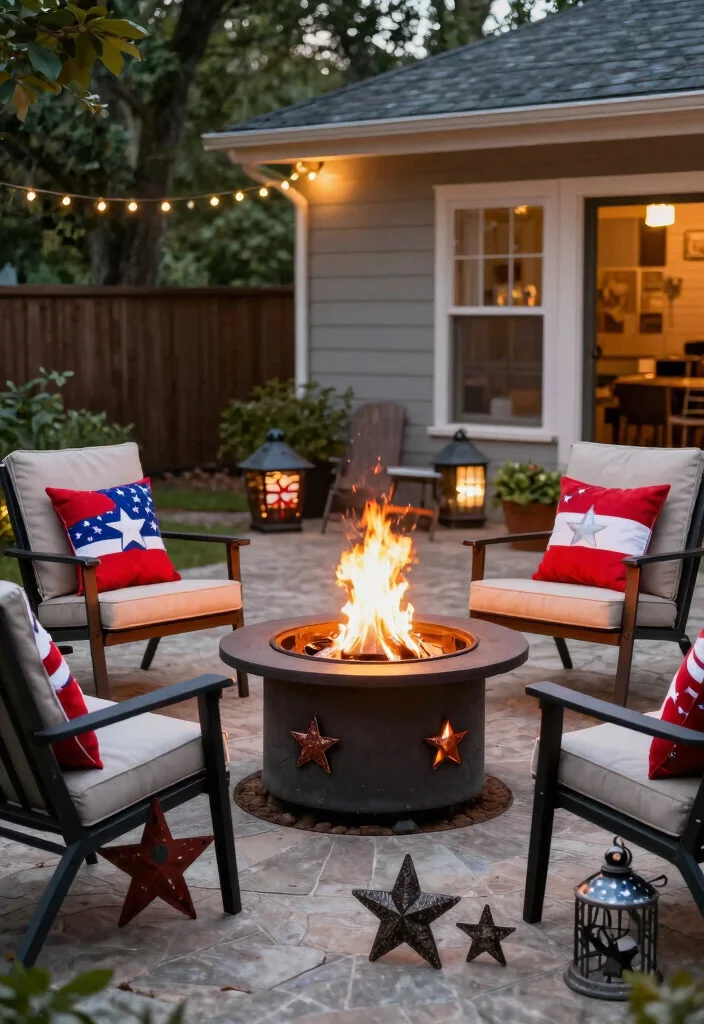 15 4th of July Decorations Outdoor Ideas That Stay Put in Wind - 13. Durable Fire Pit Decor 1