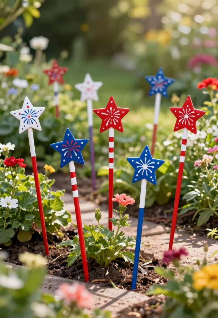 15 4th of July Decorations Outdoor Ideas That Stay Put in Wind - 2. Weighted Garden Stakes 1