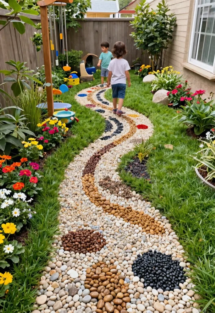 15 Backyard Playground Ideas for Small Yards With No Room to Spare - 11. Nature-Themed Sensory Path 1