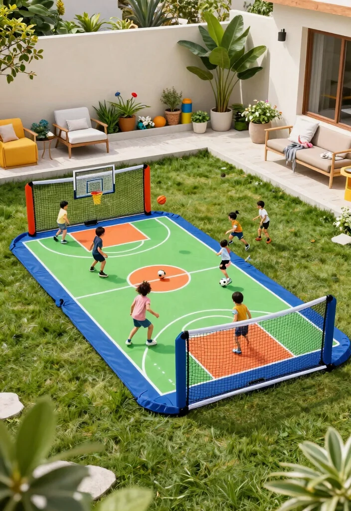 15 Backyard Playground Ideas for Small Yards With No Room to Spare - 13. Miniature Sports Court 1