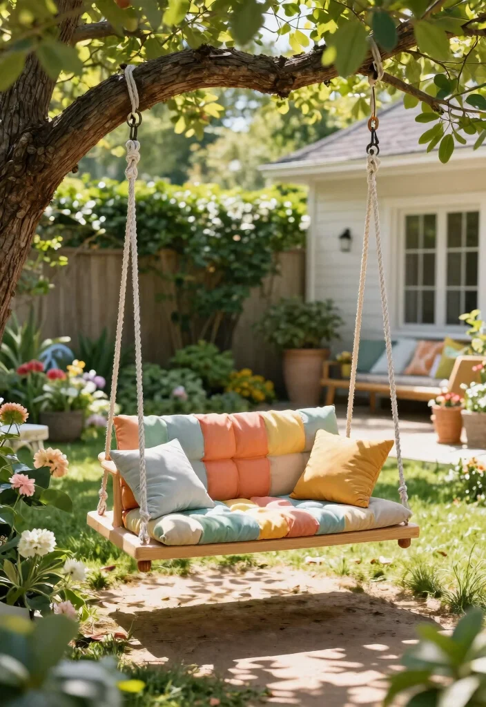 15 Backyard Playground Ideas for Small Yards With No Room to Spare - 5. Portable Garden Swing 1