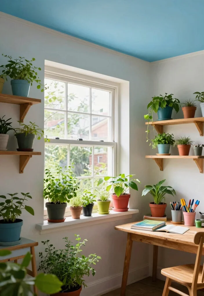 15 Ceiling Paint Colors That Make Low Ceilings Feel Higher - 1. Soft Sky Blue 1