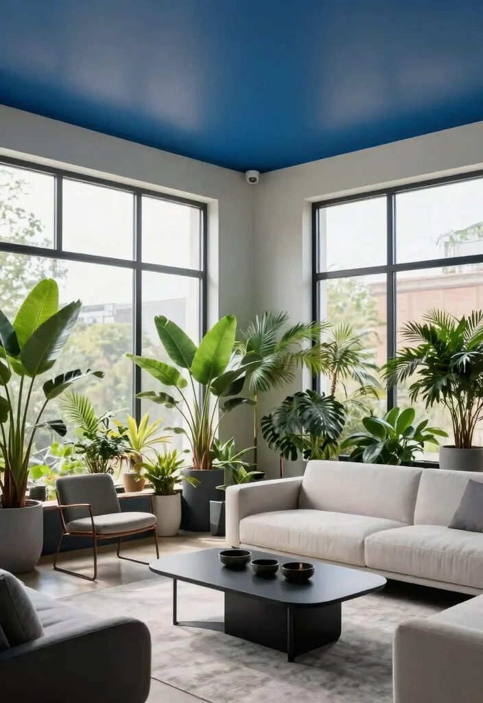 15 Ceiling Paint Colors That Make Low Ceilings Feel Higher - 13. Cool Steel Blue 1