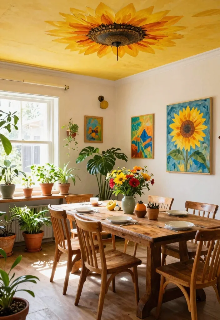 15 Ceiling Paint Colors That Make Low Ceilings Feel Higher - 14. Light Sunflower Yellow 1