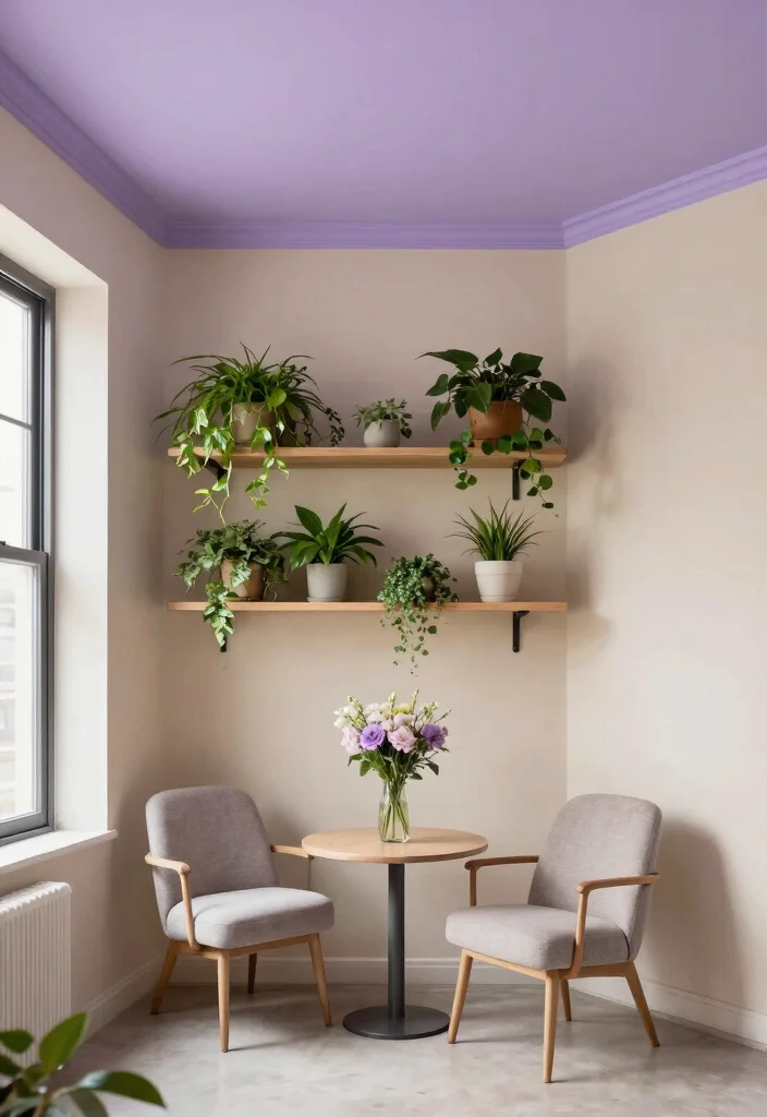 15 Ceiling Paint Colors That Make Low Ceilings Feel Higher - 2. Pale Lavender 1