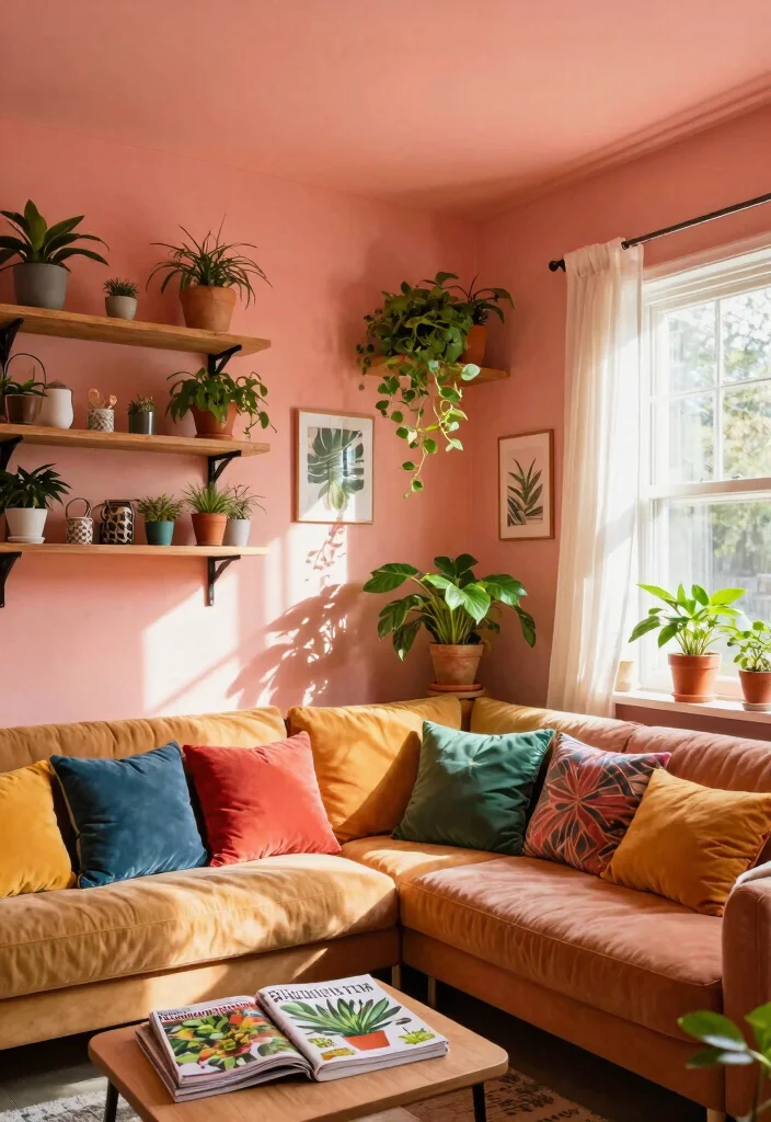15 Ceiling Paint Colors That Make Low Ceilings Feel Higher - 5. Soft Coral 1