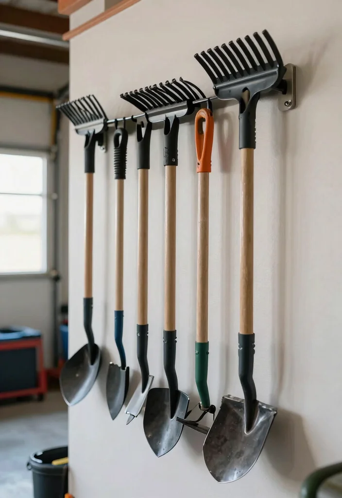 15 Outdoor Gear Organization Ideas for Tight Garages - 1. Utilize Wall-Mounted Tool Racks 1